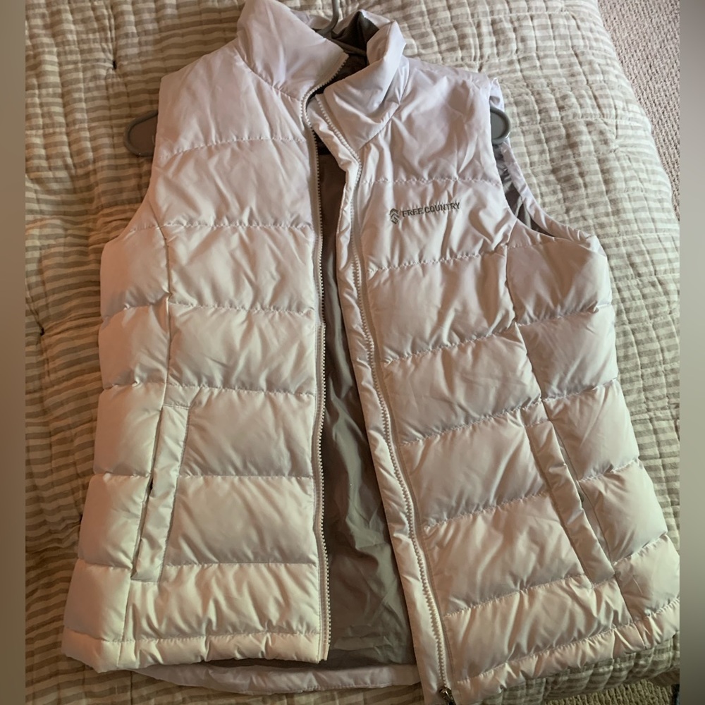 White puffer vest